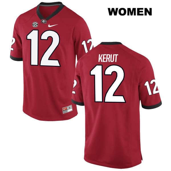 Georgia Bulldogs Women's Christian Kerut #12 NCAA Authentic Red Nike Stitched College Football Jersey SJB6256FZ